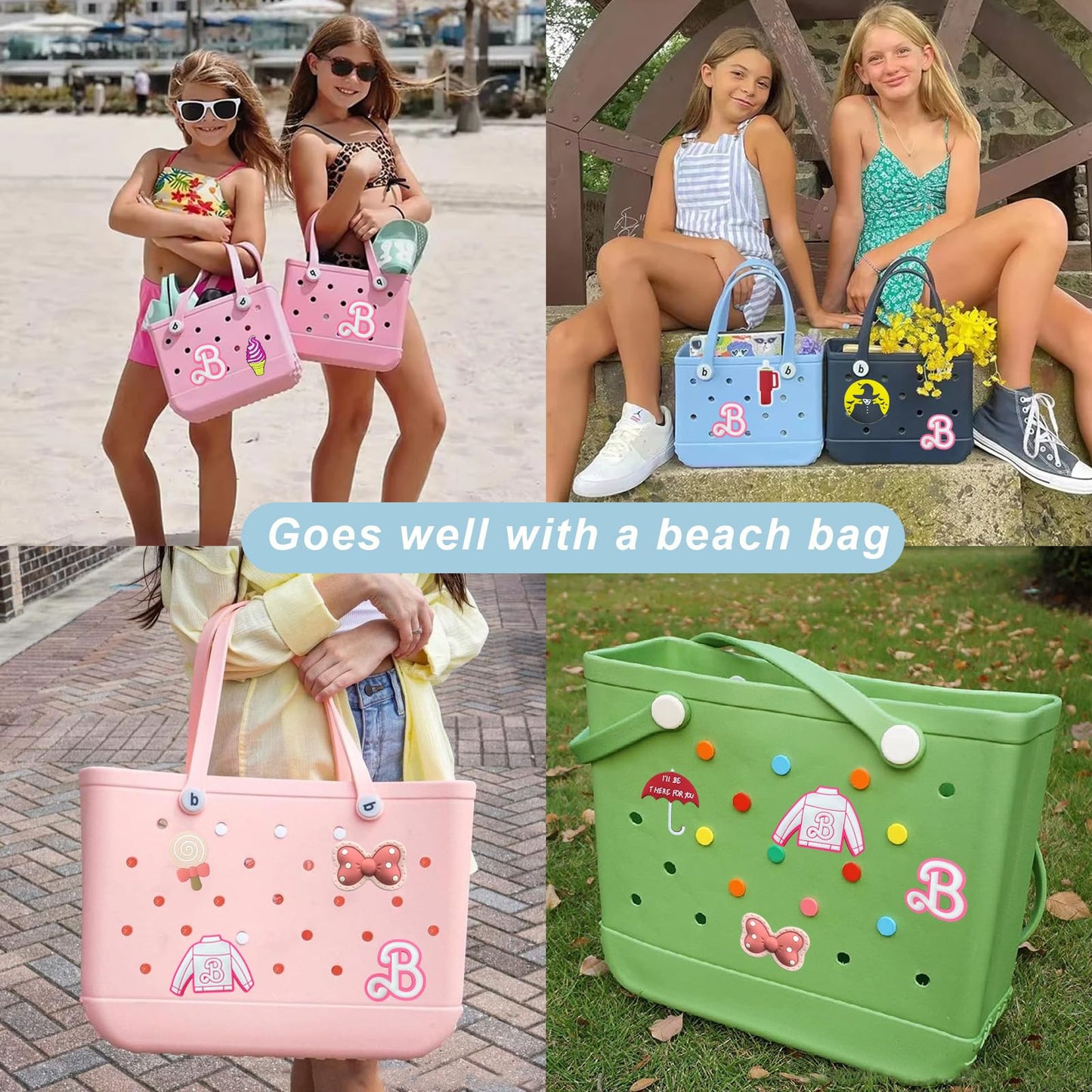 Lckaey Rubber Beach Bag Accessories-PVC Rubber decoration-for EVA Purse Bogg Inserts Y064Figure 39