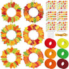 36 Sets Fall Wreath Craft Kits for Kids DIY Autumn Maple Leaves Paper Wreath Hanging Ornaments Make Your Own Thanksgiving Paper 