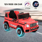 Anpabo Licensed Mercedes-Benz G63 Car For Kids, 12V Ride On Car W/Parent Remote Control, Low Battery Voice Prompt, Led Headlight, Music Player & Horn, Soft Start, Kids Electric Vehicle, Red