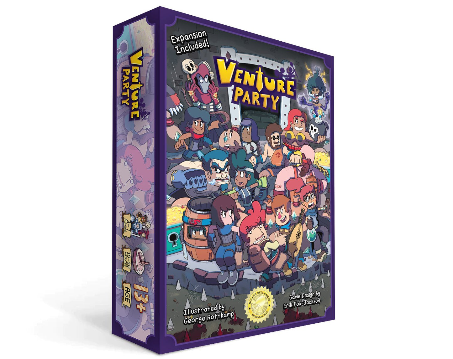 Golden Bell Studios Venture Party: A Fast & Funny Card Game For Unlucky Heroes, Blue
