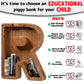 Ladenk Large Wooden Kids Letter Piggy Bank - Piggy Bank For Boys Girls - Alphabet Money Bank With Initial R - Coin Bank For Birt