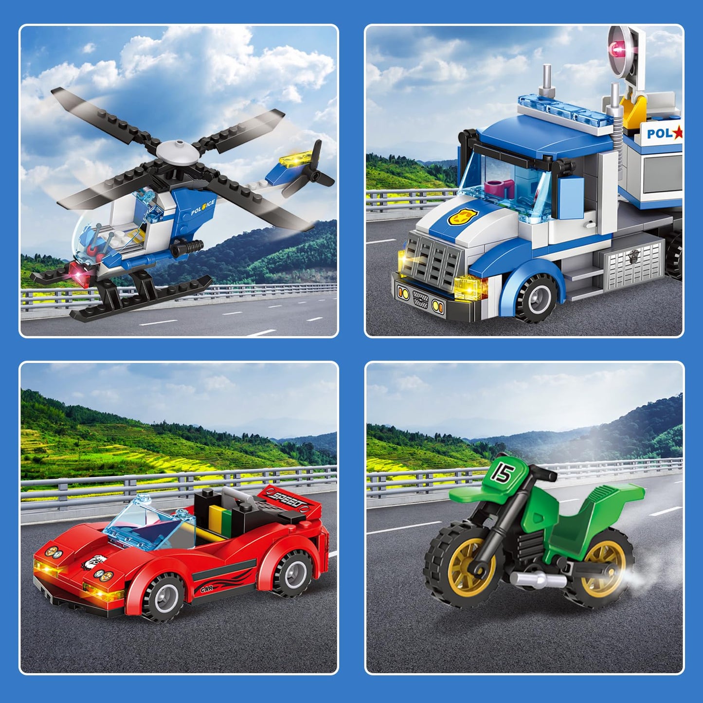 City Police Truck and Trailer Building Toy  Compatible with Lego  509 Pcs Fun Educational STEM Learning Block Set  Gift for Boys & Girls Age 6-12 Years Old