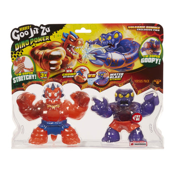 Heroes of Goo Jit Zu Dino Power Versus Pack - 2 Action Figures - Volcanic Rumble - Blazagon vs. Redback | Includes 2 limited availability Heroes | for Ages 3+