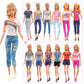 Barwa 10 Sets Doll Clothes Including 5 Fashion Floral Dresses 5 Sets Casual Outfits Tops And Trousers, Shorts For 11.5 Inch Girl Dolls…