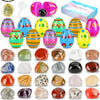 Oliker Easter Basket Stuffers, 24 Pcs Prefilled Easter Eggs With Gemstone Crystals For Egg Hunt, Classroom Prize Supplies Birthd