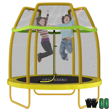 Aotob 7Ft Trampoline For Kids Toddler With Enclosure Net &Safety Pad, Mini Trampoline With Heavy Duty Frame Indoor Outdoor,Small