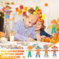 Blueweenly 24 Pcs Fall Scarecrow Painting Craft Kits for Kids DIY Scarecrow Unfinished Paintable Wood Slices Make Your Own Craft