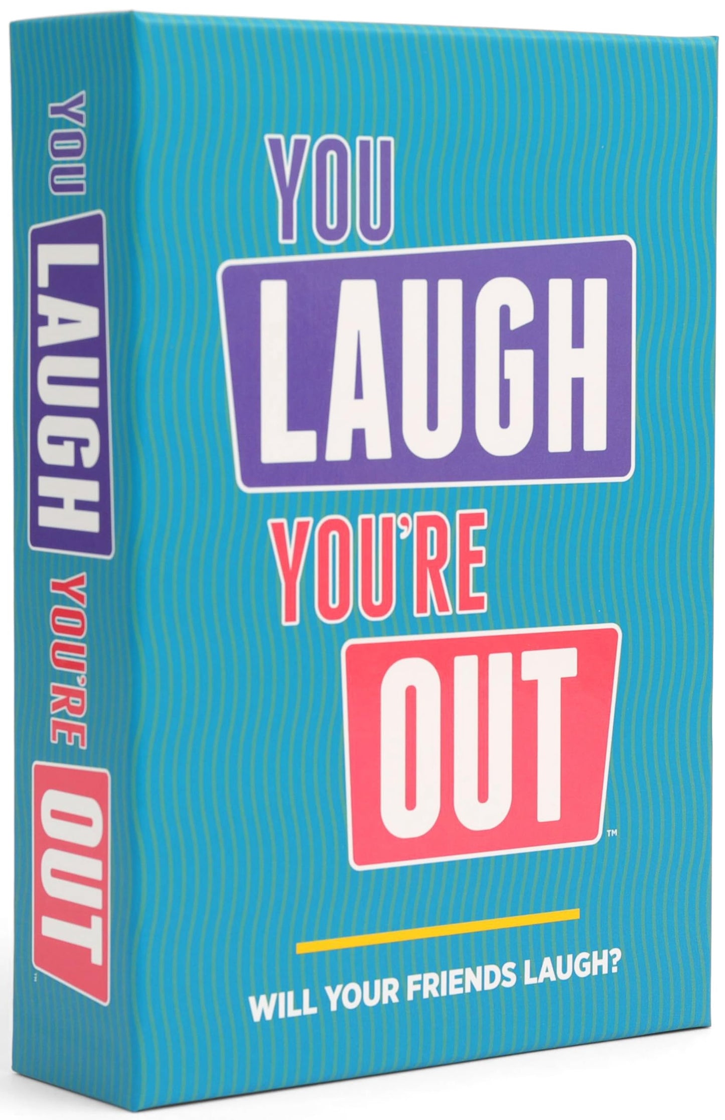 DSS Games You Laugh You're Out Party Game - 125 Charades Cards, Fun for Ages 14+, Teal/Purple/Pink, Family Card Game