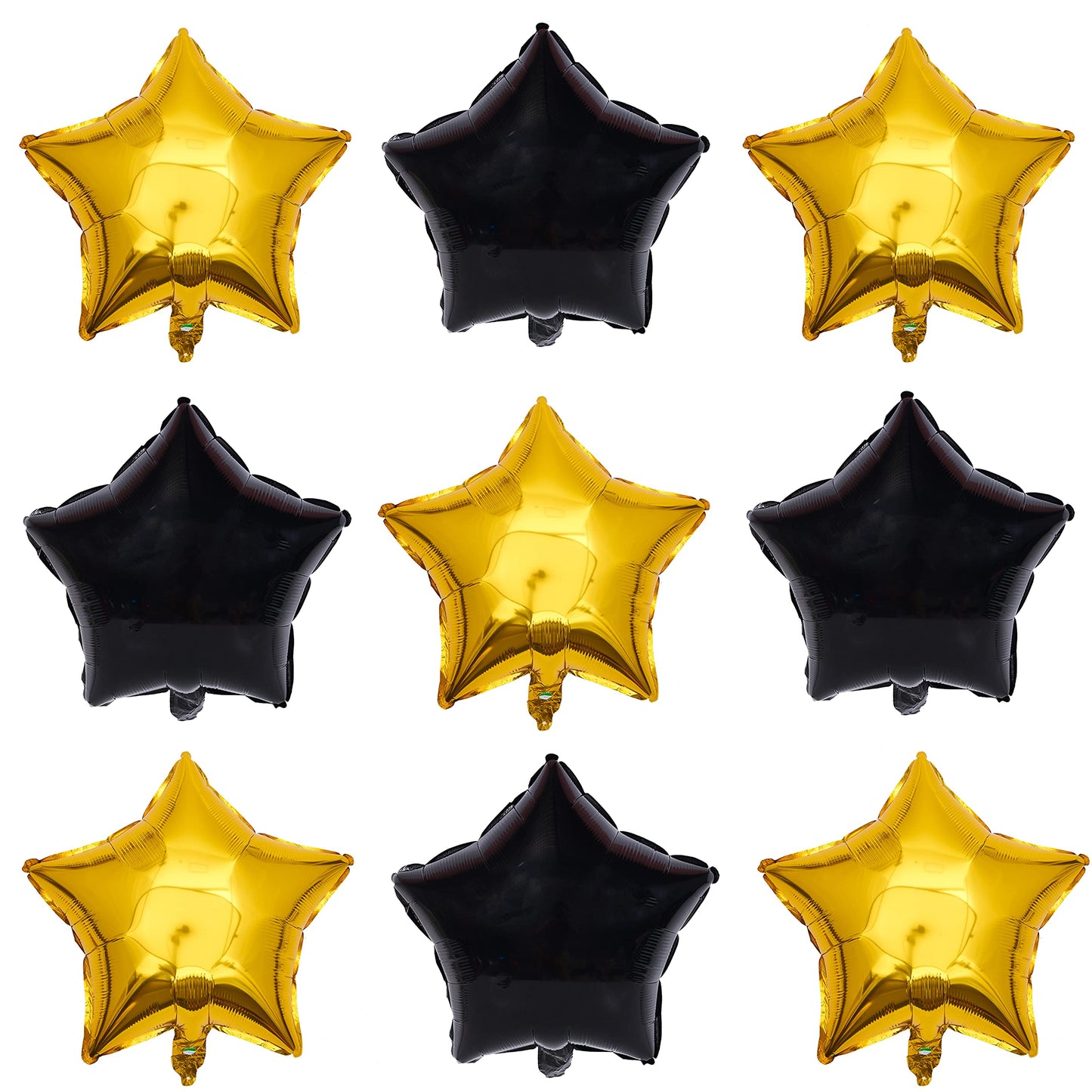 18 Inch Black Gold Star Shape Foil Balloon,10Pcs Mylar Helium Balloons Star Balloons For Party Decoration