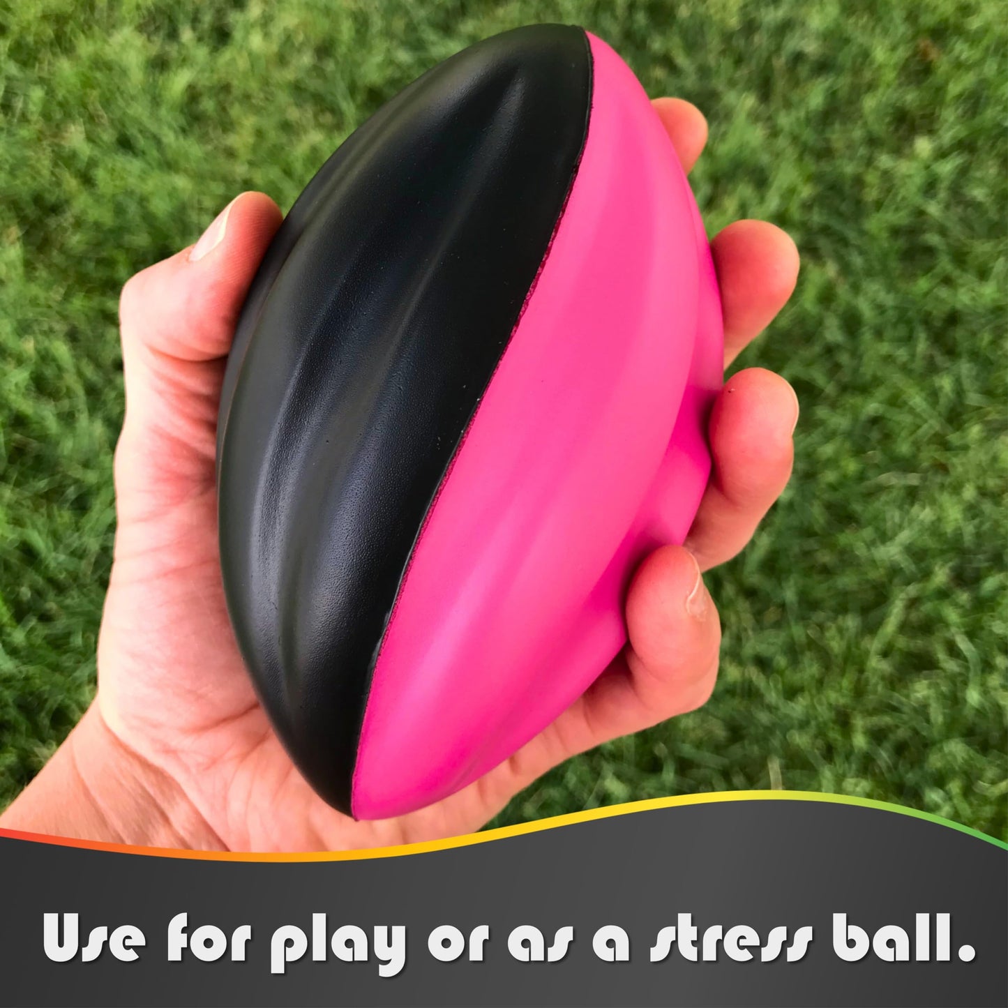 Lmc Products Mini Football 6-Pack - 5” Spiral Small Foam Football Kids Football - Mini Footballs 6-Pack - Easy Grip Soft Toddler Football For Kids (Red, Yellow, Blue, Pink, Orange, Green)