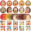 JUNEBRUSHS 30 Piece Fall Hedgehog Craft Set, Autumn Self-Adhesive Stickers Thanksgiving Make Your Own Crafts for Art Classroom H