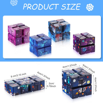 Galaxy Infinity Space Astronaut Infinity Toy Stress and Anxiety Relief Cool Hand Mini Kill Time Cube Toys for ADHD Teens mature-themeds  5 Styles (Graceful Style  20 Pieces)