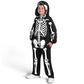 Spooktacular Creations Halloween Kids Skeleton Jumpsuit Pajama, Plush Zip-Up Glow Costume Cosplay In The Dark, Unisex Hooded Ske