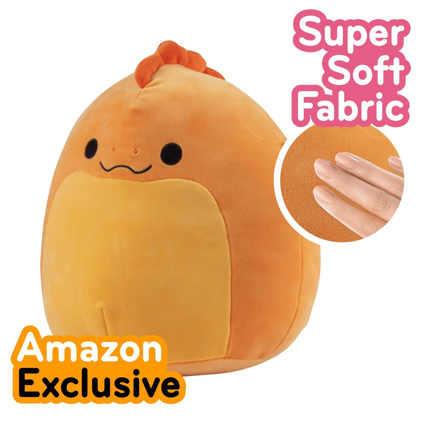 Squishmallows Original 10-Inch Onel The Snake Plush Toy - Orange, Soft & Squishy Stuffed Animal for Kids - Model SQCR04647