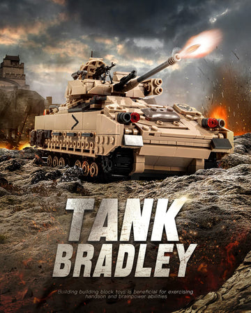 dOvOb Military M2 Bradley Tank Building Set - 1350 PCS Plastic Model Toy for Adults & Kids - Large Assorted Colors