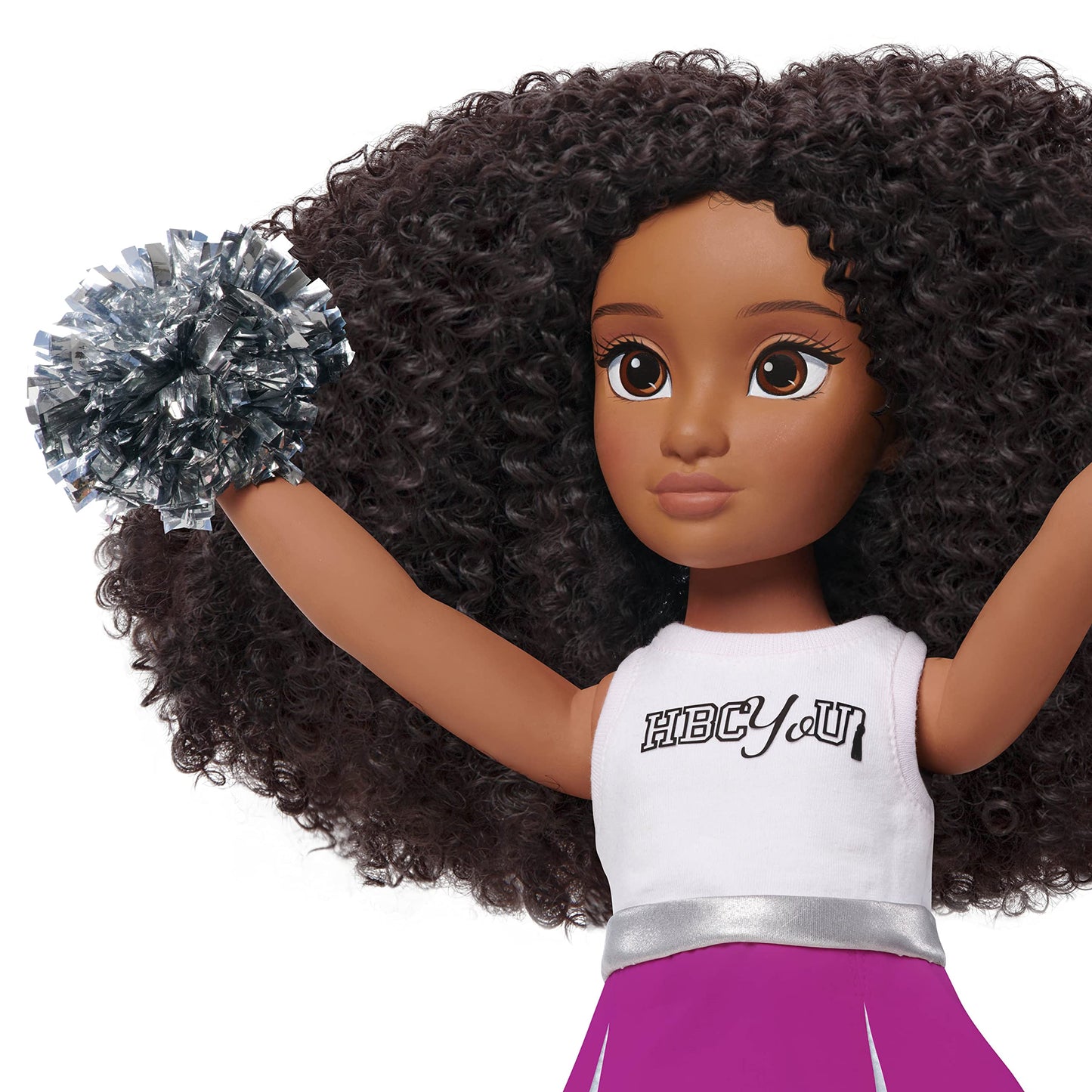 Just Play Hbcyou Cheer Captain Alyssa 18-Inch Doll & Accessories, Curly Hair, Medium Brown Skin Tone, Designed And Developed By Purpose Toys