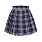 Girl'S School Uniform Plaid Pleated Costumes Skirts (M, Dark Blue Mixed White)