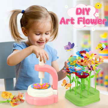 Fabric Flower Bouquet Arts Craft Kit for Kids Ages 3-12 | DIY Flower Market Toy | Educational STEM Activity, Birthday Christmas
