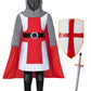 KAIPUTE Boys Medieval Knight Costume for Kids Role Play Party Cosplay 1012 Years Red