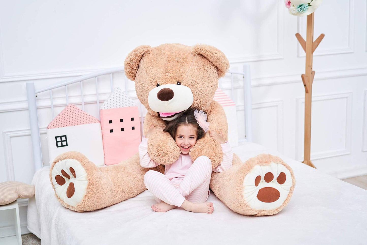Ikasa Giant Teddy Bear Plush Toy Stuffed Animals (Brown, 63 Inches)