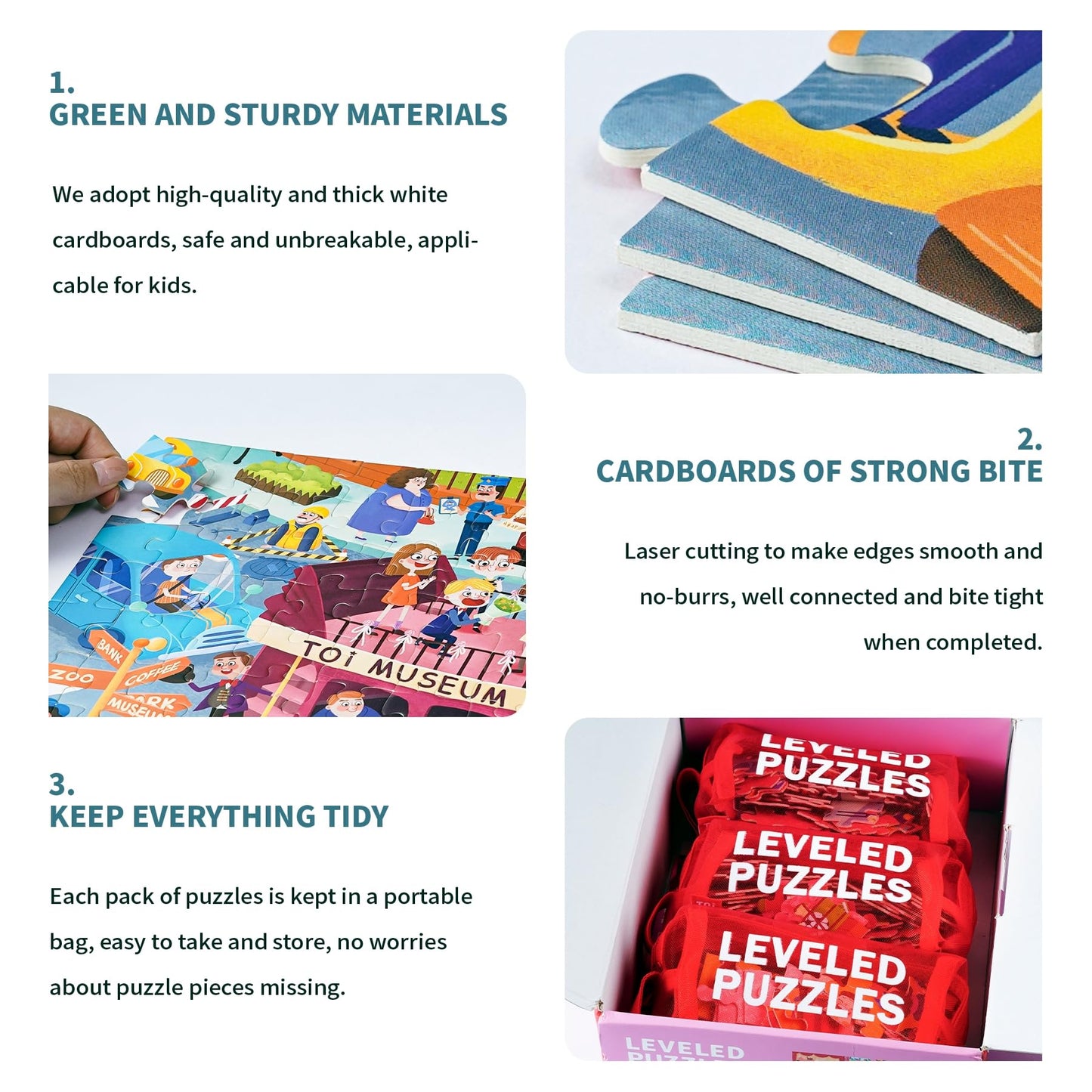 Toi Leveled Puzzles For Kids Aged 4 And Up, Toddler Puzzle Preschool Learning Jigsaw Puzzles, Large Pieces Educational Game For