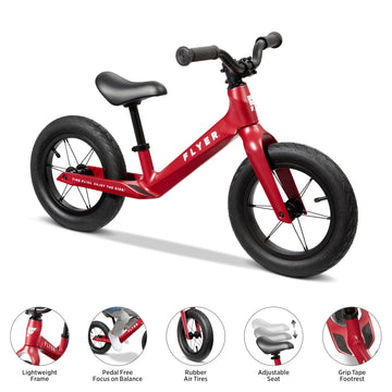 Radio Flyer Ultra Lite Balance Bike, Red Toddler Bike for Ages 1.5-5, Lightweight Alloy Steel Frame, Model 804Z