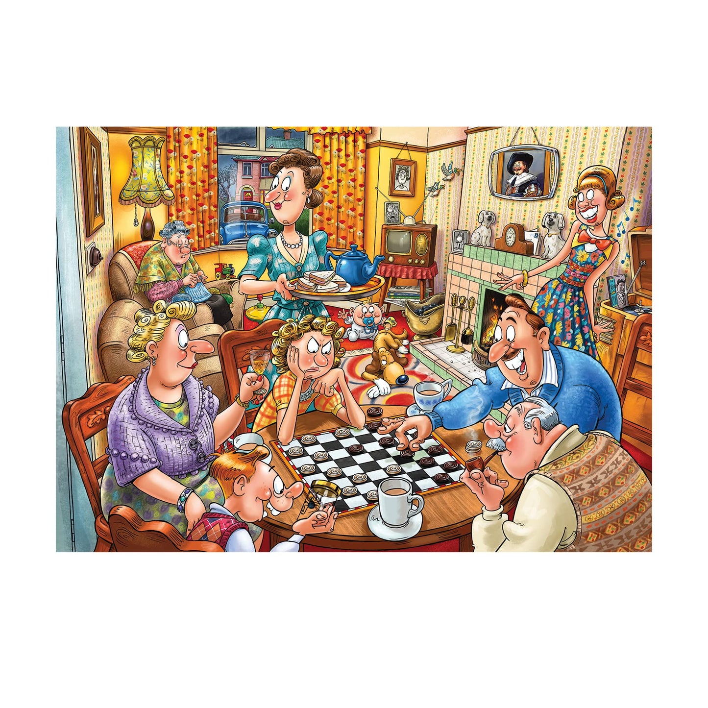 Jumbo, Wasgij Destiny 25 - Games Night!, Jigsaw Puzzles for Adults, 1,000 Piece