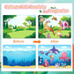 Soovsy Animals Foil Art Fun Kit For Kids, Foil Art For Kids Crafts Kit Diy Creative Activity Birthday Christmas Gift Travel Toys