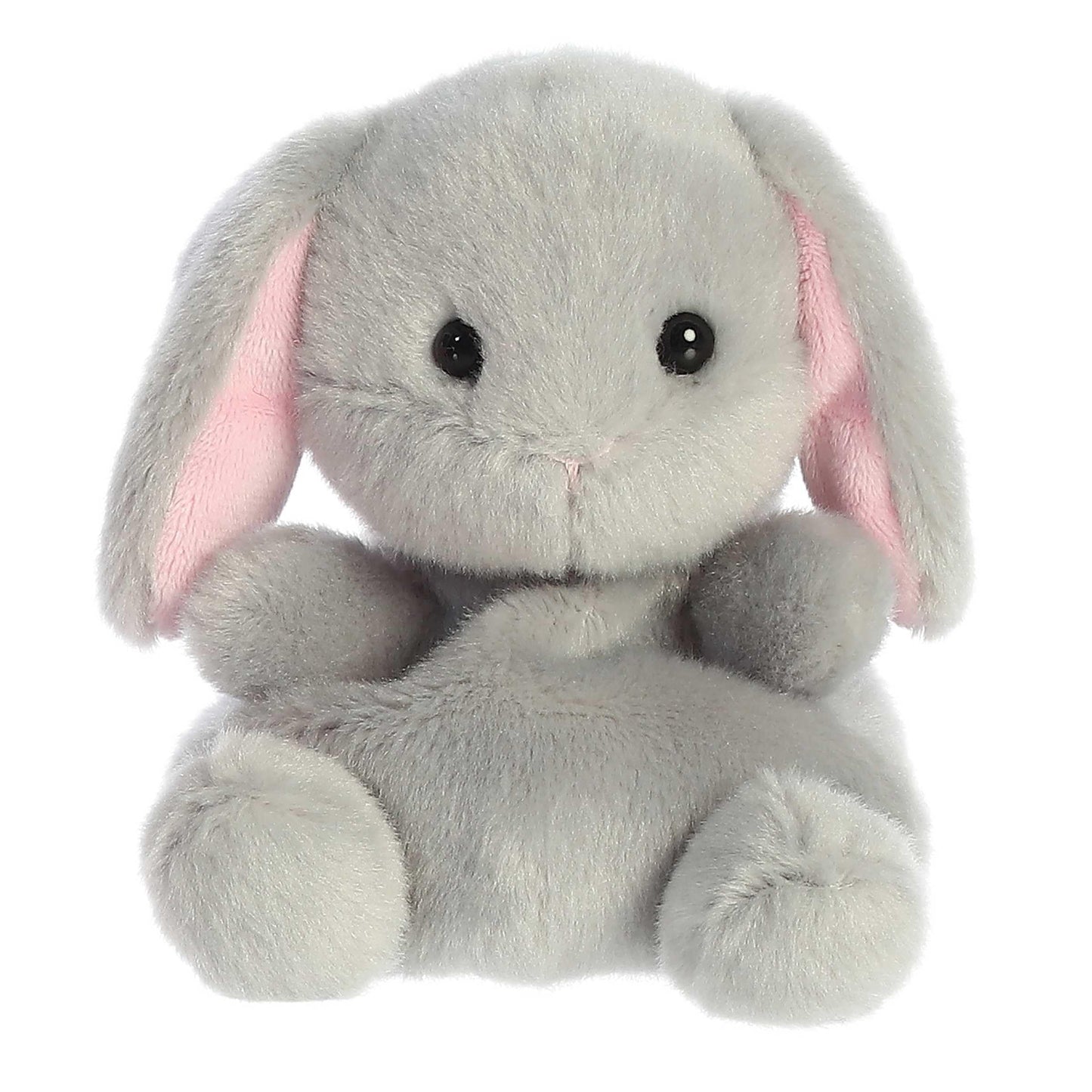 Aurora Adorable Palm Pals Pebbles Bunny Stuffed Animal - Pocket-Sized Play - Collectable Fun - Grey 5 Inches