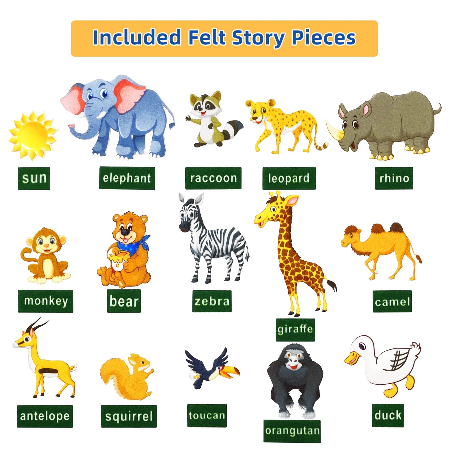 Foldable Felt Board for Toddlers, Double Sided Flannel Board Stories for Preschool, Early Learning Interactive Storytelling Felt