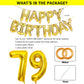 Shuntai 79 Balloon Numbers Gold Jumbo Number 97 Foil Mylar Balloons With Happy Birthday Balloon Banner 79Th Birthday Decorations