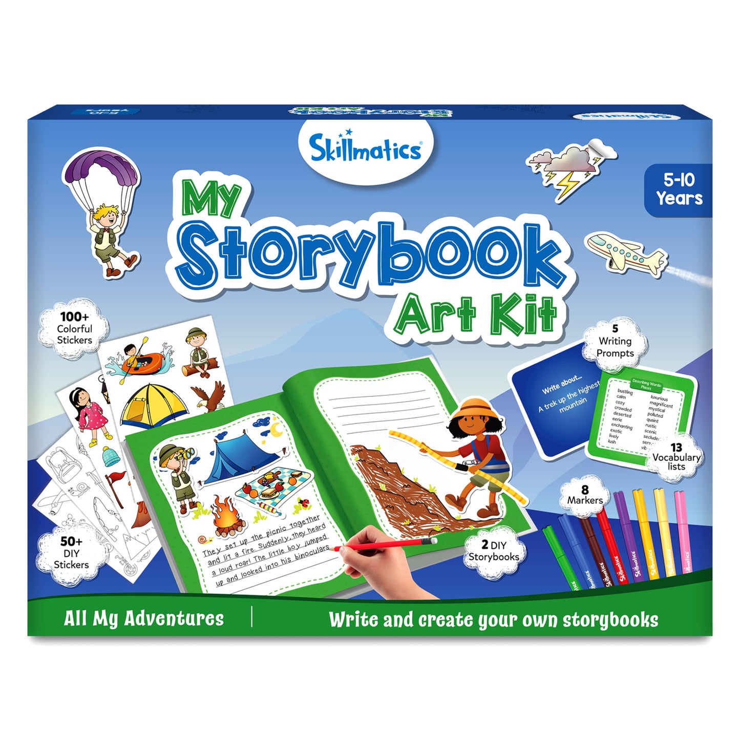 Skillmatics Storybook Art Kit - All My Adventures Art Kit For Kids, Write & Create Adventure Stories, Creative Activity For Boys & Girls, Diy Kit, 300+ Stickers, Gifts For Ages 5, 6, 7, 8, 9, 10