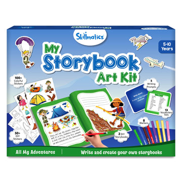 Skillmatics Storybook Art Kit - All My Adventures Art Kit For Kids, Write & Create Adventure Stories, Creative Activity For Boys & Girls, Diy Kit, 300+ Stickers, Gifts For Ages 5, 6, 7, 8, 9, 10