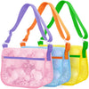 Beach Shell Bags for Holding Beach Shell, 3Pcs Seashell Collecting Bags with Adjustable Shoulder Straps, Sand Toys for Kids Pick