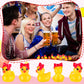 Weysat Mini Cheer Ducks 60 Pcs Resin Figurines - 5.91" Red & Yellow Cheerleader Gifts, Tabletop Decorations, Model CHI-Weysat-4058