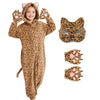 Ezuwail Cheetah Costume Kids Leopard Costume Gloves Mask Cheetah Onesie Bodysuit Cosplay for Girls Boys