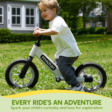 Syncfun Toddler Balance Bike, 12'' Toddler Bike For 2, 3, 4, 5 Year Old Boys And Girls, No Pedal Kids Bike, Toddler Gifts, Easy