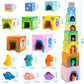 Amtreen Wooden Baby Nesting Toys With 8 Nesting Boxes, Stacking&Nesting Blocks For Toddlers 1-3, Preschool Toys For Learning Col