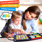 Qizfun Busy Board Montessori Toy - Educational Sensory Activity for 1-4 Years, Medium Size, Soft Felt Fabrics, Blue Model QIZBBXPRO