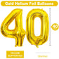 Isndare 40 Inch Number Balloons 40, Gold Helium Foil Number 40 Balloons, Large Number Balloon Age Balloon For Boys Girls Birthda