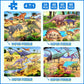 Wooden Puzzles For Kids Ages 4-8, Dinosaurs 4-In-1 Jigsaw Puzzles In A Wood Storage Box, 24 48 60 88 Pieces Dinosaur Puzzles Toys For Toddlers Kids Ages 3 4 5 6