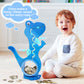 Aorcmitn Wooden Dinosaur Piggy Bank Boalord For Boys Kids Girls Clear Big Belly Animal Coin Bank For Toddler Real Money Toy(Dino-Blue)