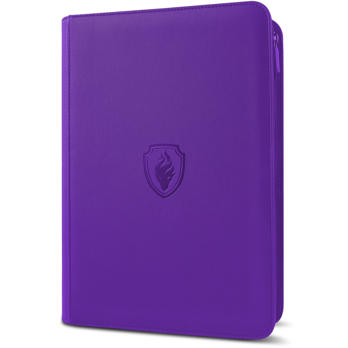 enhanced Zip Card Binder  Fabmaker 9 Pocket Trading Card Binder  PU Cover Zipper Card Collection Album  Sturdy 360 Side-Loading Card Folder Holder for MTG  TCG  Game Cards  Sports Cards  Purple