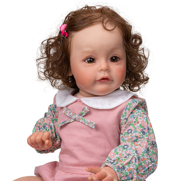 Reborn Doll Clothes 22 Inch Toddler Girl Outfits Accesories Matching Clothing Pink Floral Jumpsuit For 22-24 Inch Reborns Toddler Doll