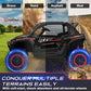 24V 2 Seater Ride on Toys, ANRLI 4X4 Ride on Car Truck w/Remote Control, 4WD/2WD Switchable Kids UTV, 18'' Spacious Seat, 4 Shoc