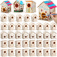 DoubleFill 24 Pcs Bulk Wooden Bird Houses Kits for Kids DIY Bird House Kit Unfinished Wood Birdhouse Wooden Crafts to Paint, Bui