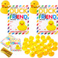 Sotiff 2 Inch 28 Sets Valentines Day Gift Rubber Ducks With Cards Bulk For Kids Valentine'S Greeting Cards Mini Rubber Duck Part