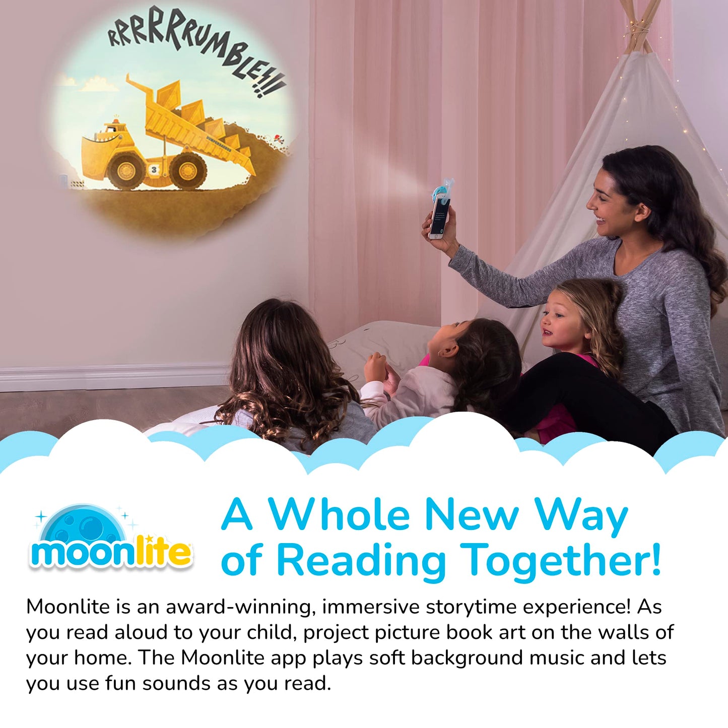 Moonlite Storytime - Diggersaurs Storytime Disc - A Magical Read Together - Projector Sold Separately - Digital Story W/ Sound Fx - Toddler Early Learning Gifts For Kids Ages 1 Year & Up
