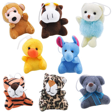 Joyin 24 Pack Mini Animal Plush Toy Assortment (24 Units 3' Each), Animals Keychain Decoration For Kids, Small Stuffed Animal Bulk For Kids, Carnival Prizes, School Gifts, Valentine'S Day Party Favors
