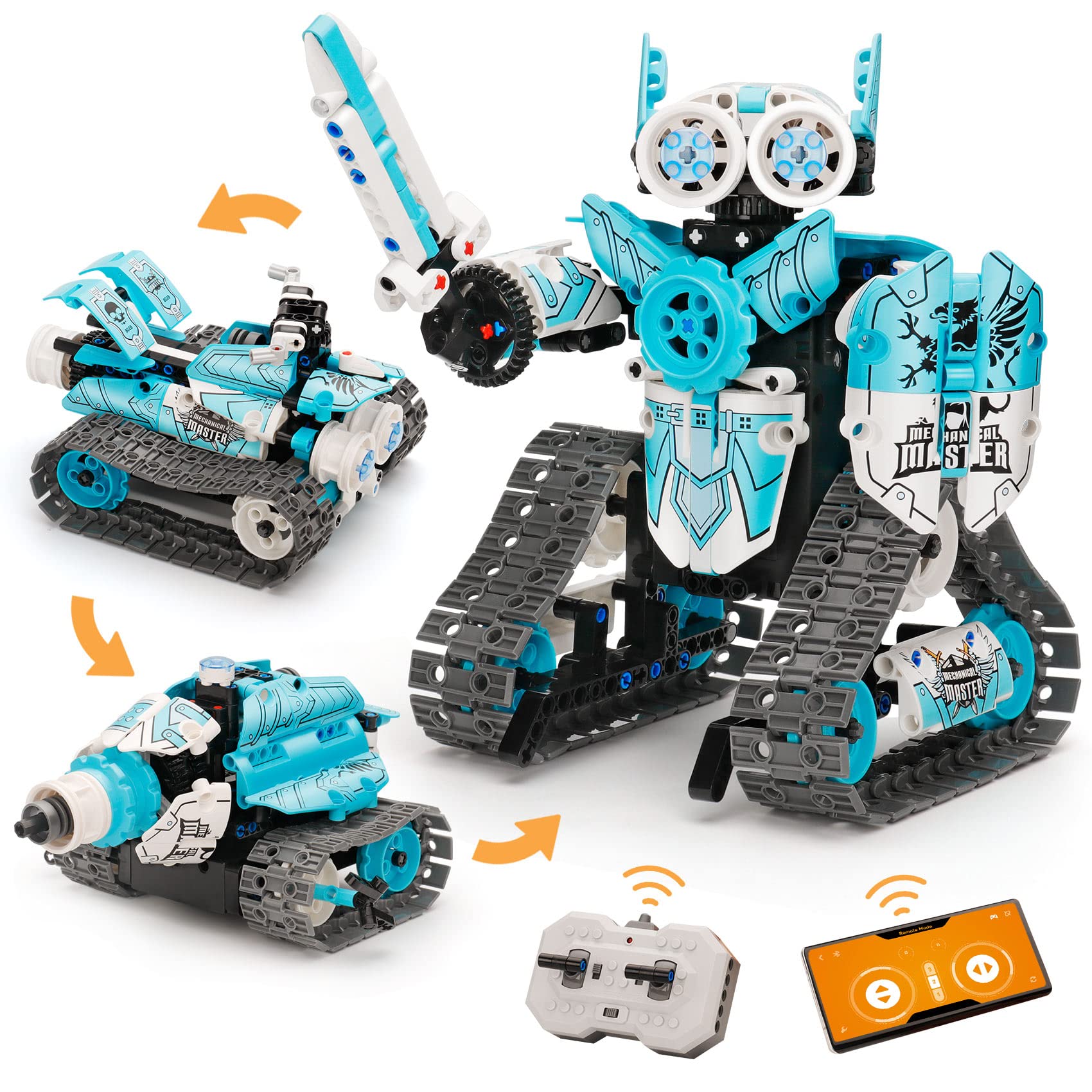 PREPOP Remote Control Robot Building Kits for Kids 6-12- 3 in 1 STEM Projects APP/RC Robotics for Kids Ages 8-12 and up, Christm